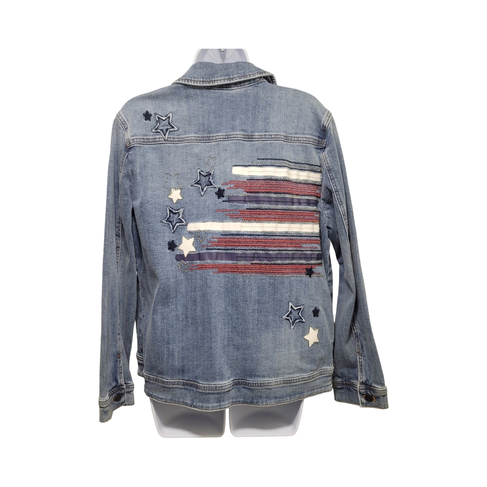 Chico's Blue Jean Jacket Relaxed Fit Timeless Design - Picture 6 of 13